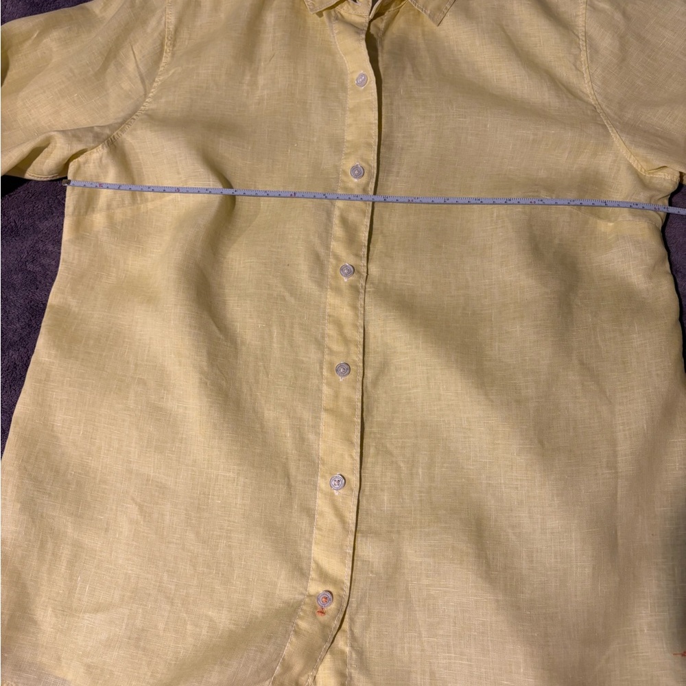 Tommy Bahama Light Yellow Casual Shirt 100% Linen - Picture 6 of 16